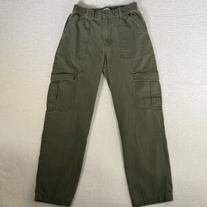 Aeropostale Womens Olive Green Cotton Canvas Cargo Utility Pants Size S Grunge